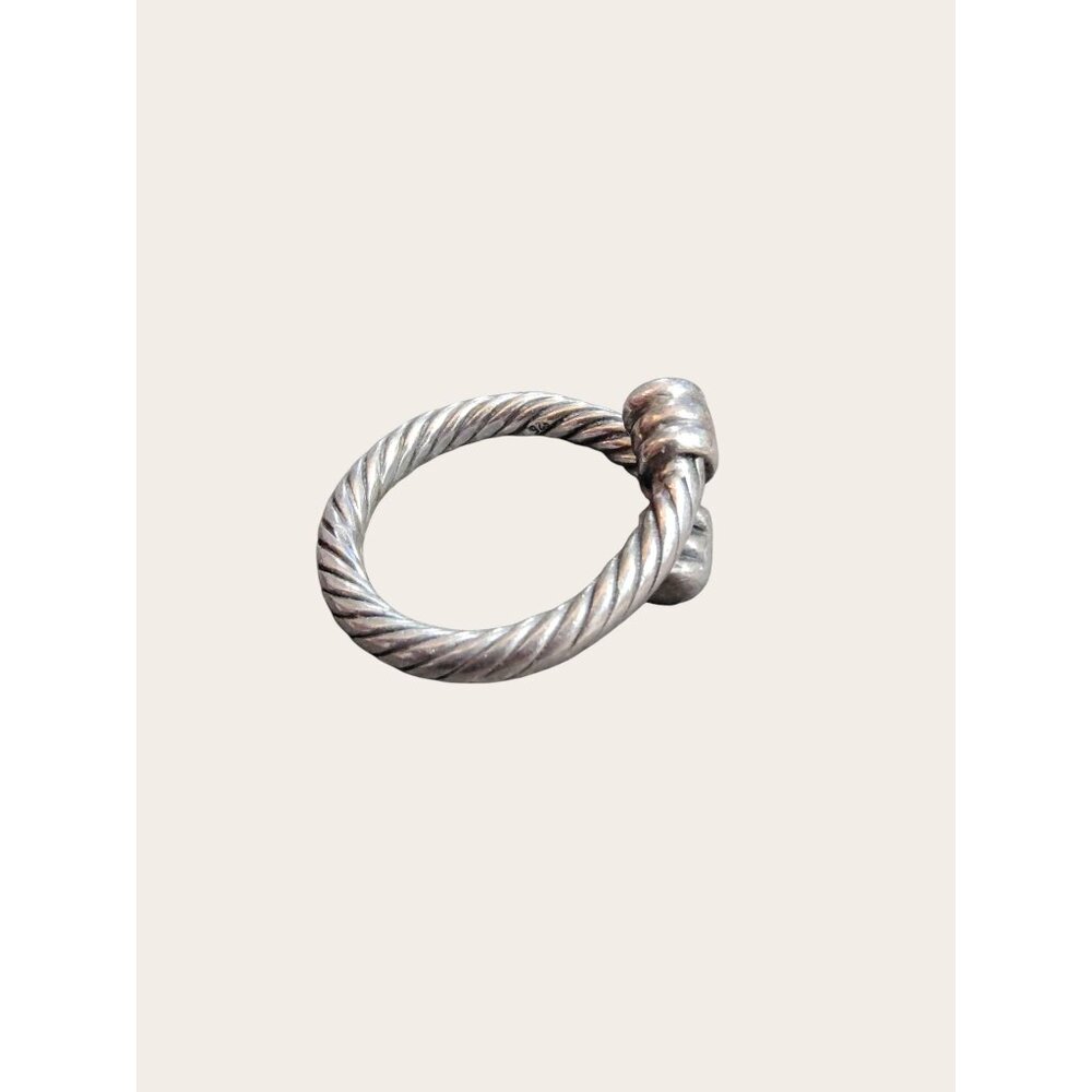 vintage Sterling 925 Cable Cross Over Ring Size 6.5 Silver Twist Design - Picture 4 of 6